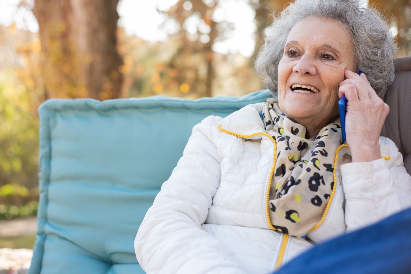 Senior woman enjoying a conversation on her mobile phone