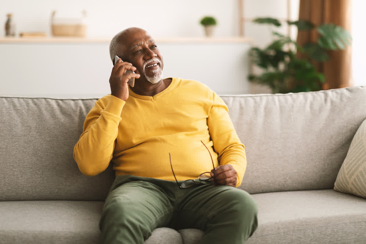Senior man talking on phone